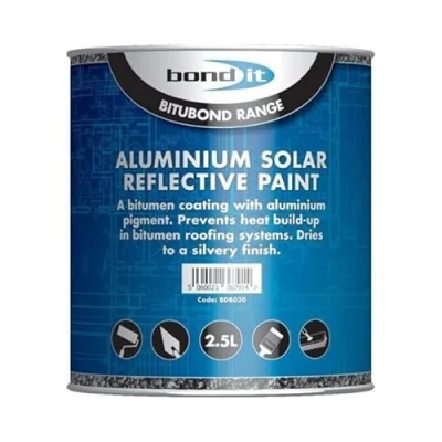 Image of ARA CHOICE Bond It Solar Reflective Aluminium Roof Repair Bitumen Based Paint LTR Paint, A Light/Heat Coating (2.5L)