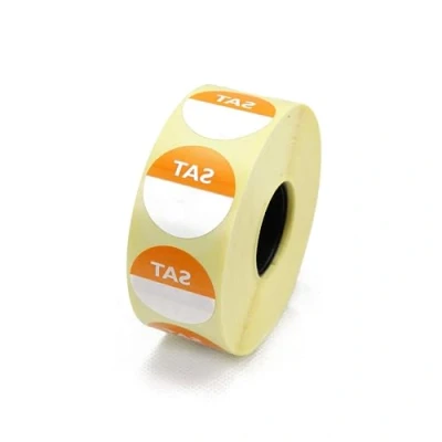 Image of We Can Source It Ltd Day Dots Food Labels Saturday (Orange) 1 Roll 1000 Stickers Per Removable/Peel Adhesive Hygiene Labels, Rotation for Commercial Kitchens