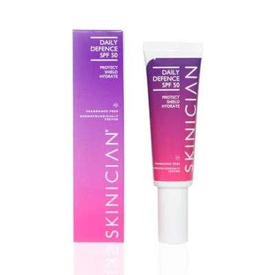 Image of SKINICIAN SPF 50 face moisturiser, primer, UVA &amp; UVB protection, non sticky, fragrance free for sensitive skin 50ml