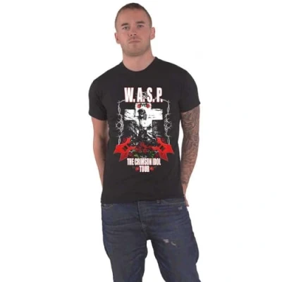 Image of W.A.S.P. WASP T Shirt Crimson Idol Tour Band Logo Official Mens Black S