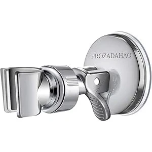 Image of PROZADAHAO Adjustable Shower Head Holder, Bathroom Suction Cup Handheld Bracket, Removable Showerhead &amp; Wall Mounted Bracket (Silver)