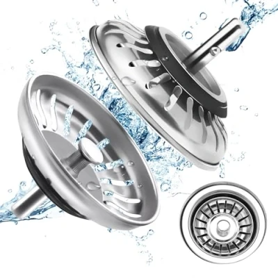 Image of 1 Pack Kitchen Sink Plug and Strainer,304 Stainless Strainer Plug(Thickened version),for or Bath Shower Basin Tray Prevent Blocked Drains An unpleasant odor in The Size 78mm