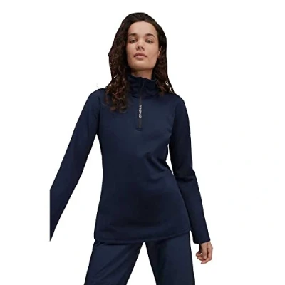 Image of O&#039;Neill Women&#039;s Clime Fleece Halfzip Skifleece Langarmshirt Ski Funktionsshirt T Shirt, Ink Blue, XL