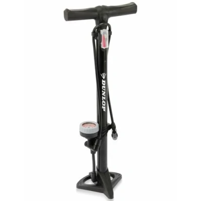 Image of Dunlop 1 Bomba Vertical Manometro Floor Pump with Pressure Gauge, Black, 61 cm