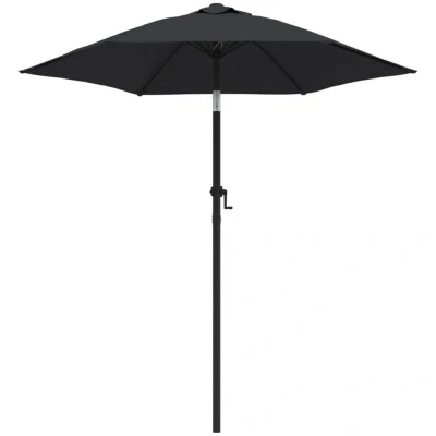 Image of vidaXL Garden Parasol Black 200x224 cm Aluminium