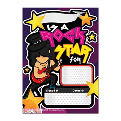 Image of 100 Rockstar Reward A6 Praisepad Teacher Parent School Praise Pad