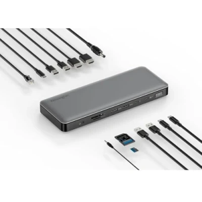 Image of Kensington AD2010T4 Thunderbolt 4 Docking Station, Dual Monitor 8K/4K, Micro SD Card Reader, 96W Power Delivery, 2 x HDMI, Ethernet, USB C 3.2 &amp; A Ports (K34111EU)