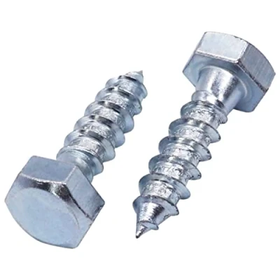 Image of SKIR&#039;CO (30 pcs) DIN 571 Zinc Plated Steel Hexagon Head Wood Screws M8 x 30 mm, Coach Screws, Hex Screw, Lag Bolts
