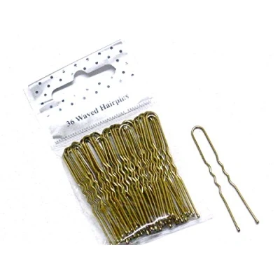 Image of La Peach Fashions Ladies Regular Hair Styling Pins Bobby Kirby Grips Bun Waved Size 50 mm (Blonde)