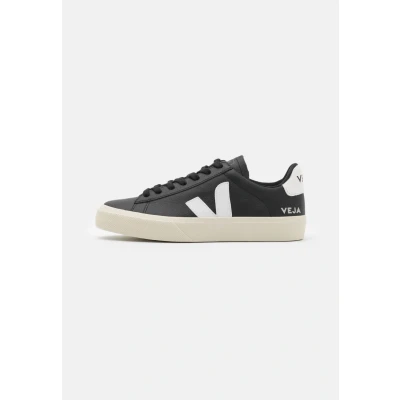 Image of Veja Womens Campo Leather Court Trainers Black 7 UK
