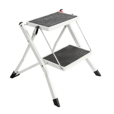 Image of Oypla Foldable 2 Step Ladder Stepladder Non Slip Tread Safety Steel Portable Stool