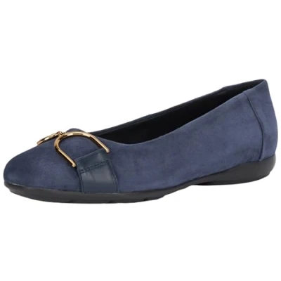 Image of Geox Women&#039;s D Annytah B Ballet Flat, Dk Jeans, 5 UK