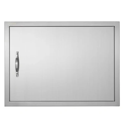 Image of VEVOR BBQ Access Door, 685x508 mm Single Outdoor Kitchen Stainless Steel Flush Mount Wall Vertical Door with Handle, for Island, Grilling Station, Outside Cabinet