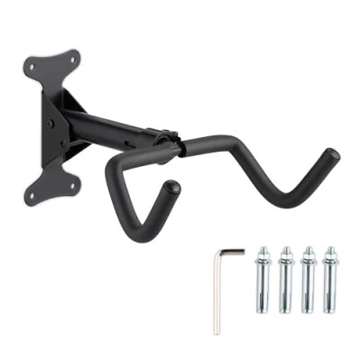 Image of Relaxdays Bike Wall Mount, Folding, 50 kg, Space Saving Suspension, Home &amp; Garage, Bicycle Holder, 18x27.5x33 cm, Black