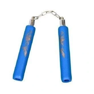 Image of Playwell Childrens 8 Inch Foam Nunchucks With Chain All Blue PRE ORDER