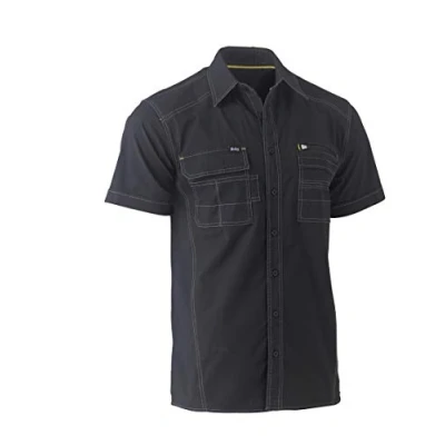 Image of Bisley UKS1144_BBLK Flex &amp; Move Utility Shirt Short Sleeve Black, L