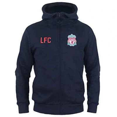 Image of Liverpool FC Official Football Gift Boys Fleece Zip Hoody Navy 6 7 Years