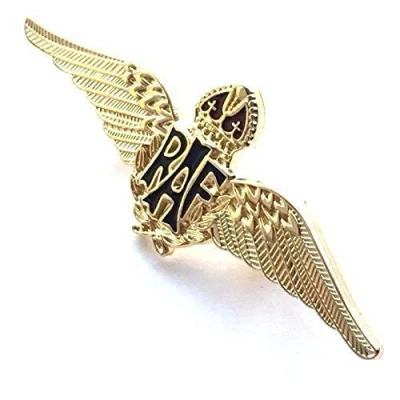 Image of MOD Approved RAF Royal Air Force Bright Gold Sweetheart Wings Pin Badge