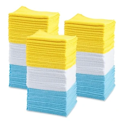 Image of Amazon Basics Microfibre Cleaning Cloth, Pack of 144, Multi, 41 cm x 30