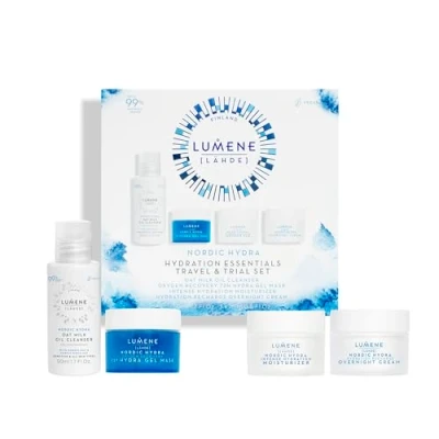 Image of Lumene Nordic Hydra Gift Set 50ml Oat Milk Oil Cleanser + 15ml Gel Mask Moisturizer Overnight Cream