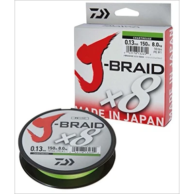 Image of Daiwa J Braid 8 Braided Fishing Line 300 m Light Green, chartreuse