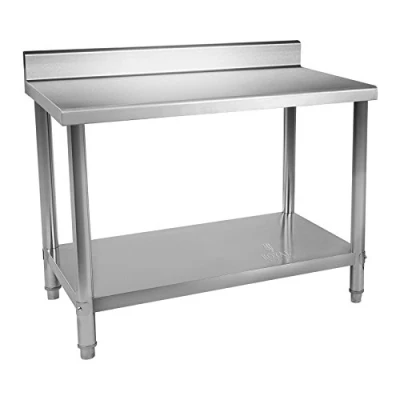 Image of Royal Catering RCAT 120/60 N Stainless Steel Table Kitchen Worktable (120 x 60 cm, 110 kg, Upstand)