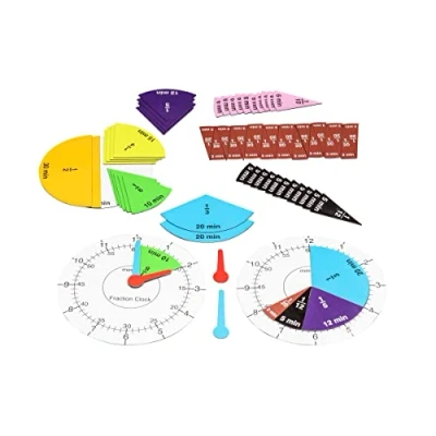 Image of WISSNER active learning Fraction Clock, 63 Magnetic Pieces, Ø 10 cm, in A Cardboard Box