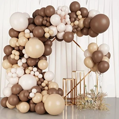 Image of Brown Balloon Arch Kit, 99Pcs Retro Coffee Beige Balloons Garland, Blush Nude for Baby Shower Decorations Neutral, Birthday Party, Bridal Shower, Boho Wedding, Anniversary