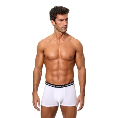 Image of abanderado Men&#039;s Boxer Con Cinturilla Extra Suave De Algodón Elástico Shorts, White (Blanco 001), Medium (Size: M/48)