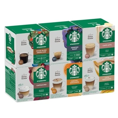 Image of STARBUCKS Mixed Cup Variety Pack by NESCAFÉ Dolce Gusto Coffee Pods 6 x 12 (72 Capsules) Amazon Exclusive