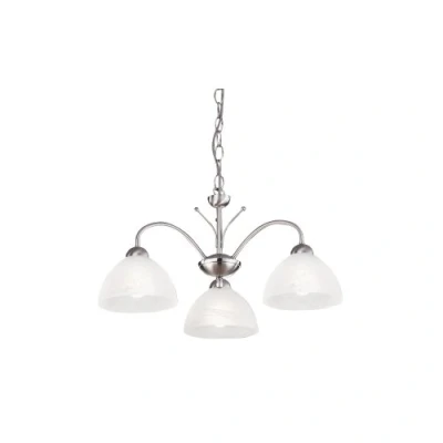 Image of Milanese 3 Light Multi Arm Ceiling Pendant Satin Silver, Glass, E14