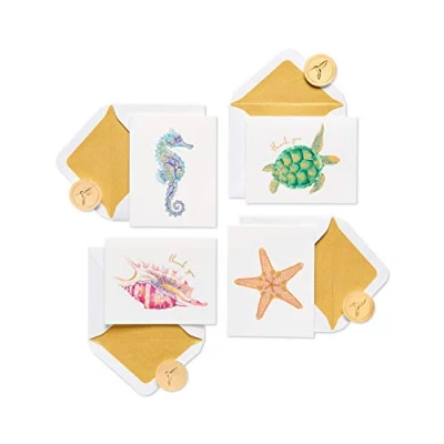 Image of Papyrus Boxed Blank Cards with Envelopes, Sea Creatures (20 Count)