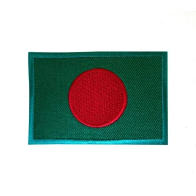 Image of Bangladesh National Country Flag Iron Sew on Embroidered Patch