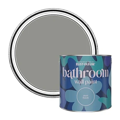 Image of Rust Oleum Grey Water Resistant Bathroom Wall &amp; Ceiling Paint Tree 2.5L