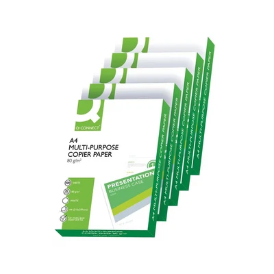 Image of Q Connect A4 White 80gsm Copier Paper Pack of 2500