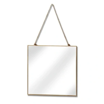 Image of Hill 1975 17071 Gold Edged Square Hanging Wall Mirror, Glass, Metal, Mixed, one