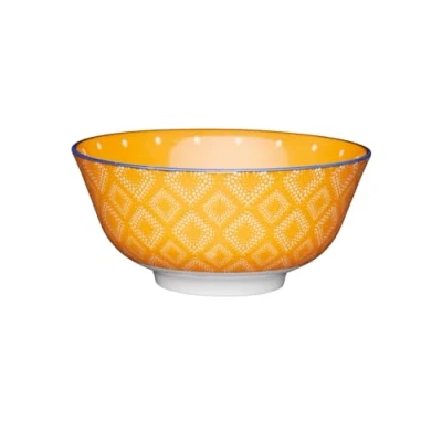 Image of KitchenCraft 16cm Ceramic Bowl Orange Spotty