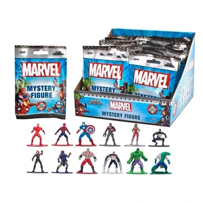 Image of Jada Toys 253221016 Marvel Nano Figures Blind Pack Metal Collectible in Pack, 4 cm, from 3 Years, Random Selection, Black
