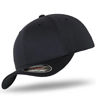 Image of Flexfit Original Baseball Cap Woolly Combed in Bundle with UD Skull Bandana Many Colors DARKNAVY/DarkNavy, L/XL (58 61 cm)