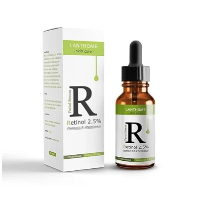 Image of Retinol Face Serum, 2.5% Retinol, Hyaluronic Acid, Vitamin C &amp; E, Anti Ageing, Acne, Scars, Dark Spots, Fine Lines 10ml