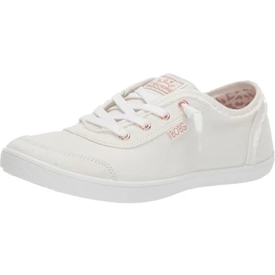 Image of Skechers Women&#039;s Bobs B Cute Sneaker, White Canvas, 6.5 UK