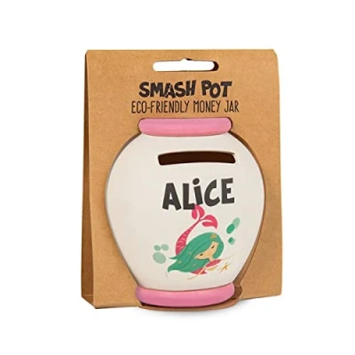 Image of History &amp; Heraldry Personalised Bamboo Smash Pot Money box (Alice)