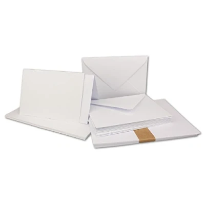 Image of &quot;FarbenFroh by GUSTAV NEUSER&quot; 25x folding cards SET DIN A6/C6 with envelopes in bright white/crystal white including insert 14.8 x 10.5 cm Premium quality FarbenFroh