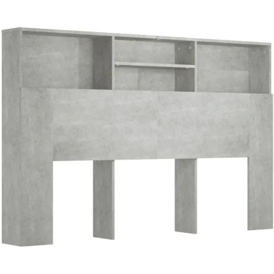 Image of vidaXL Headboard Cabinet Concrete Grey 160x19x103.5 cm