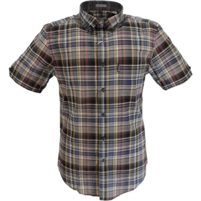 Image of Ben Sherman Mens Checked Shirts (UK, Alpha, 4XL, Regular, Sea)