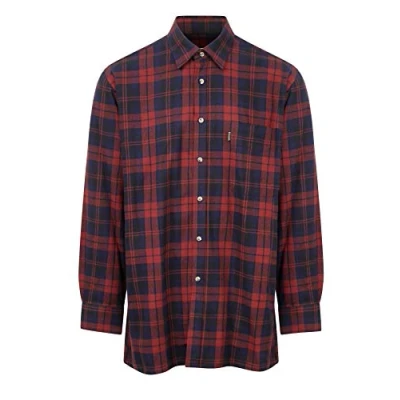 Image of Champion Mens Country Matlock Long Sleeve Cotton Shirt Red Check XL