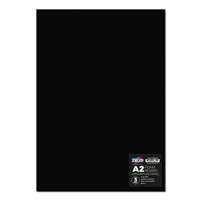 Image of Black Foam Board by Zieler® 5mm Thick Matt (A2 3 Sheets)