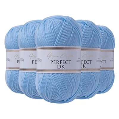 Image of Utopia Crafts DK Double Knitting Yarn, 5X 100g (Baby Blue)