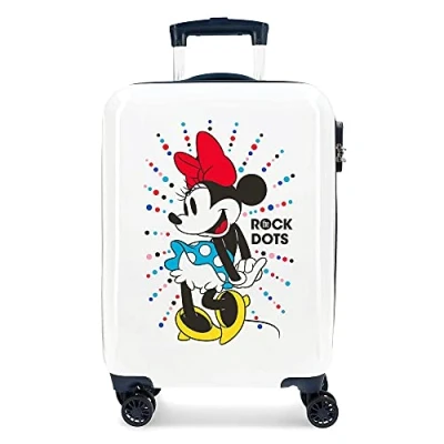 Image of Disney Minnie Magic White Cabin Suitcase 37 x 55 20 cm Rigid ABS Combination Lock 34 Litre 2.6 kg 4 Double Wheels Hand Luggage