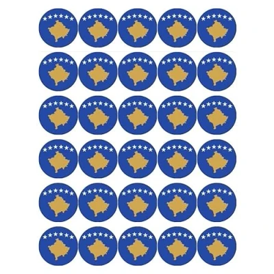 Image of 30 Kosovo Flags Cupcake Toppers Edible Wafer Paper Fairy Cake Birthday Decorations